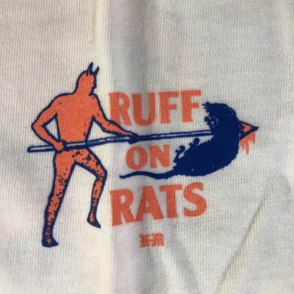 Never Made NM Ruff On Rats White With Tags T shirt - Picture 3 of 8